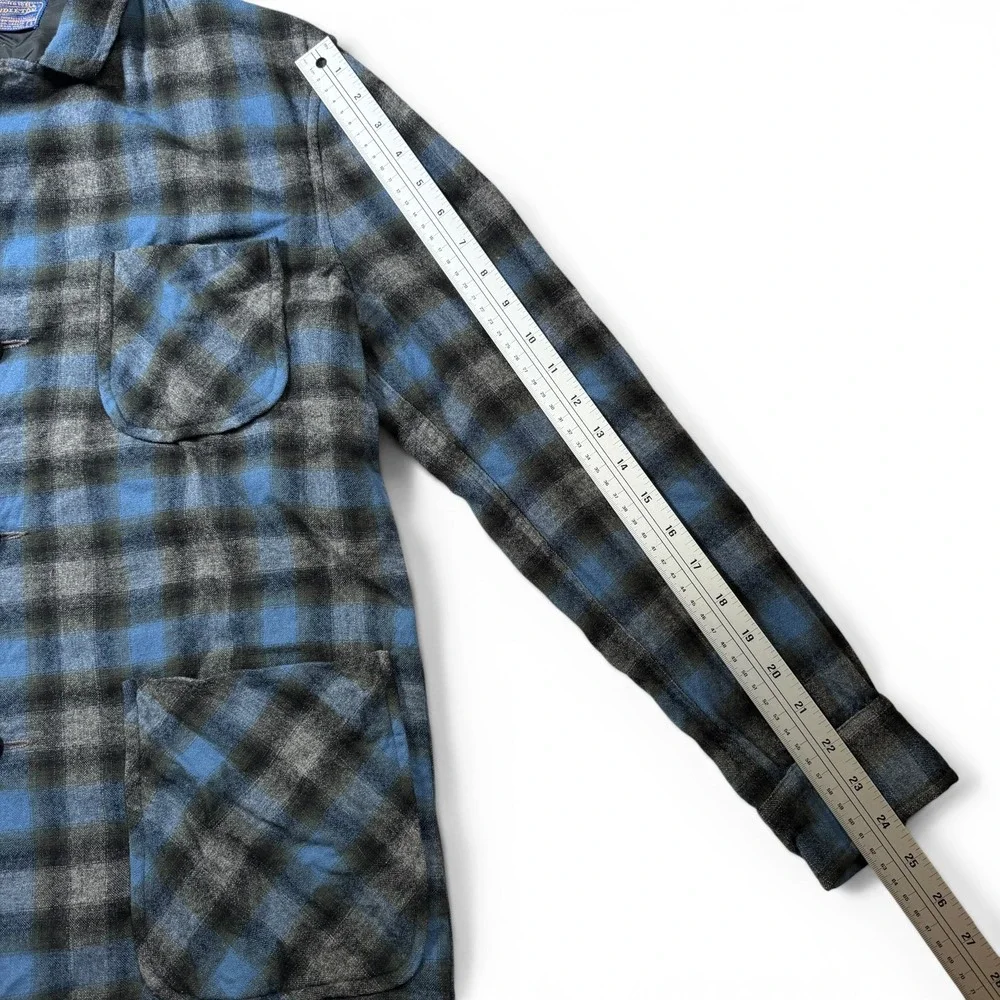Vintage 60's  Pendleton Wool Blazer Chore Shirt Jacket Blue Men's Small